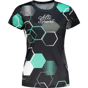 Dámské tričko Dámské funkční tričko premium ALTISPORT VOJ/ALW037TR01 ČERNÁ/TYRKYSOVÁ M