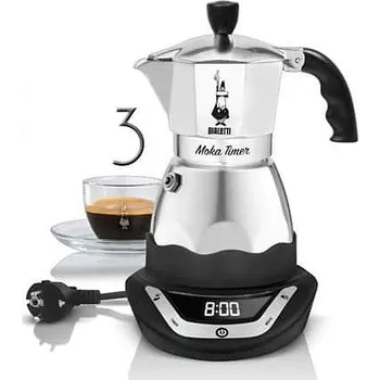 Moka konvice Bialetti 2.jakost - BIALETTI MOKA EASY S ČASOVAČEM 3 ŠÁLKY
