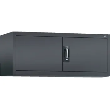 Jednací stůl Nástavec na kancelářskou skříň s křídlovými dveřmi C+P Acurado, 1200 x 500 x 500 mm, černošedý