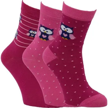 VIO dětské barevné bavlněné vzorované ponožky sovičky mix1 23-26