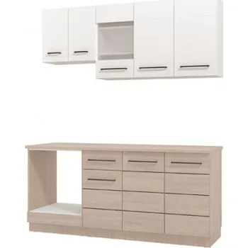 Kuchyňská linka Kuchyňská linka Danya-bílá, dub šedý - BEZ pracovní desky