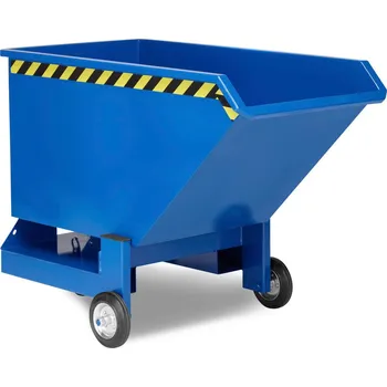 Přepravník Výklopný vozík z oceli, kolečka, objem 800 litrů, modrý