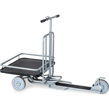 Přepravní koloběžka s plošinkou typ KM Scooter, 3 kolečka, se zvonečkem a nožní brzdou