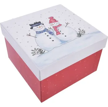Dárková krabice SNĚHULÁK 15,5x15,5x10 cm