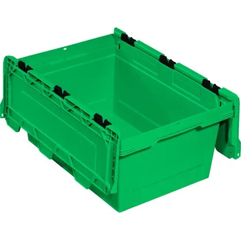 Úložný box Univerzální stohovatelné nádoby classic-line D, s víkem, 600 x 400 x 299 mm, zelené, BJ = 3 kusy