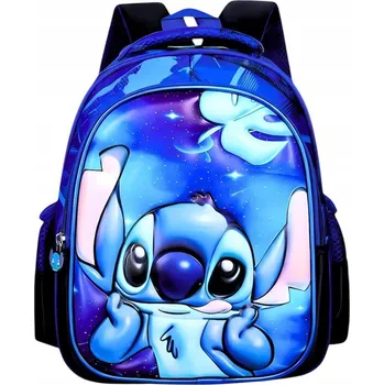 Školní batoh ŠKOLNÍ BATOH DĚTSKÝ STITCH 3D PROSTORNÝ BAREVNÝ NASTAVITELNÝ