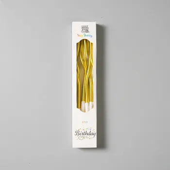 Dortová svíčka Dortové svíčky zakroucené metalické zlaté 6ks