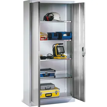 Dílenská skříň, typ Cabo, 4 vložné police, š 930, h 400, v 1950 mm, šedá