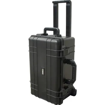 Úložný box Ochranný kufřík z plastu (PP), černý, s pěnou a s kolečky, objem 37 litrů