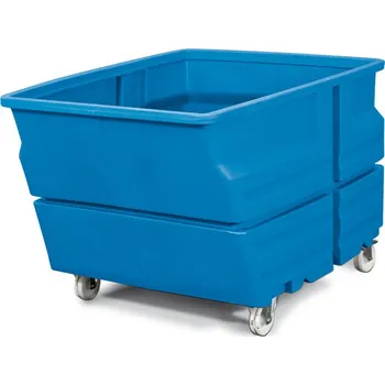 Úložný box Víceúčelová nádoba z polyethylenu (PE), s kolečky, 600 l objem, modrá