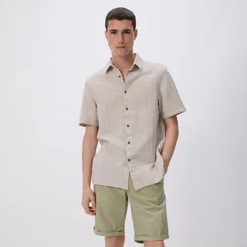 Pánské kalhoty Reserved - Kraťasy chino slim - světle olivová - 9323N-81X - 9323N-81X-XXL