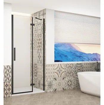 TRINITY BLACK sprchové dveře do niky 800mm, čiré sklo, pravé GT1280CR-B