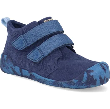 Dívčí obuv Barefoot dětské kotníkové boty Affenzahn - Prewalker Leather Talky Elephant modré Velikost: 22