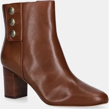 Dámské kozačky Kožené kotníkové boty Lauren Ralph Lauren Kenndi Bt Hl dámské, hnědá barva, na podpatku, 802980064001 802980064001.200 88X, EUR 38