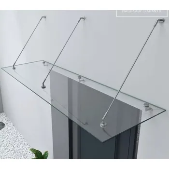 Stříška nad vchodové dveře Doporro skleněná vchodová stříška čirá 250x90 cm