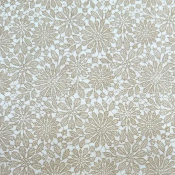 Rumitex Bavlněná látka, cena za 1 metr, šíře 150 cm, HNĚDÉ KYTKY