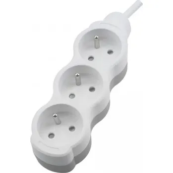 Prodlužovací kabel Prodlužovací přívod 3x2p+Z, 250V, 3x1,5mm, 16A bílá 1,5m, B05-NB3GU1M
