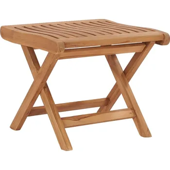 Taburet Skládací podnožka 46,5 x 49 x 41,5 cm masivní teakové dřevo