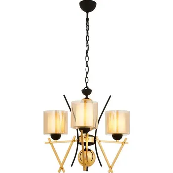Lustr na řetězu VARANA 3xE27/40W/230V černá/zlatá