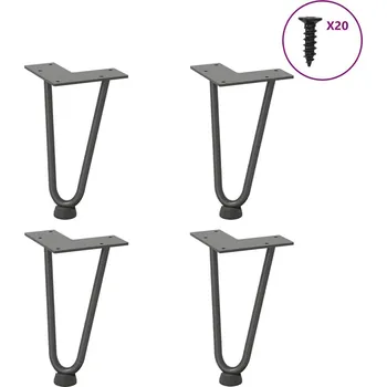 Stolová podnož OMAXI Nohy na konferenční stolek ve tvaru vlásenky 4 ks antracitové 20 cm masivní ocel 955792