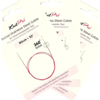 Lanko pro jízdní kolo Lanko KnitPro - otočné délka lanka (vč. jehlic): 150 cm - fialové lanko - zlaté konce