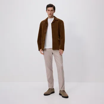 Pánské kalhoty Reserved - Jednobarevné kalhoty chino slim - béžová - 7908H-92M - 7908H-92M-36