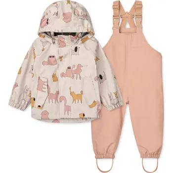 Pláštěnka Dětská bunda a kalhoty Liewood Manu Rainwear Set LW19910.9BYA béžová 08X, vel. 98