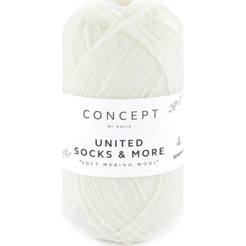 Příze Příze Katia United Socks & More 001 White