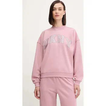 Dámská mikina Mikina Dkny dámská, růžová barva, s aplikací, DP5T1462 34X, vel. M