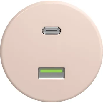 Elektrická zásuvka Kliklap - Retro USB zásuvka A+C bez rámečku starorůžová