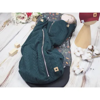 Dětská deka Deka nepadací copánková (smaragd, černý fleece)