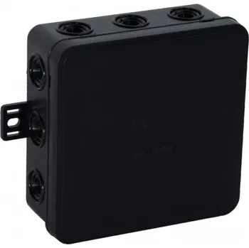 Elektroinstalační krabice 20100039 037-05 - Instalační krabice V7 100x100 IP54 12 vstupů - víčko systém klik - černá