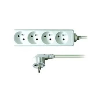 Napájecí kabel PP20 Přívod prodlužovací 4 zásuvky 1,5m 230V bílá