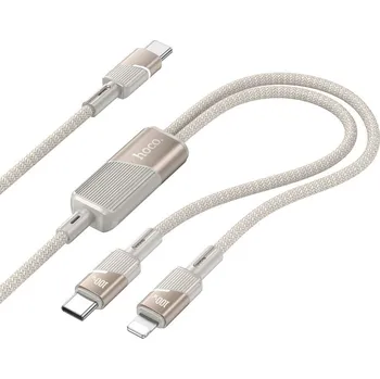 HOCO kabel 2v1 typ C na typ C + Lightning 5A 100W U139 1,2 m zlatý