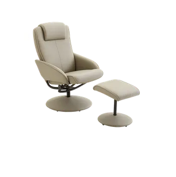 Křeslo Křeslo relaxační, polohovací, s podnožkou, ekokůže béžová, MATADOR