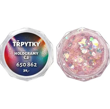 Třpytky - Hologramy č.2 - Pink light 2g