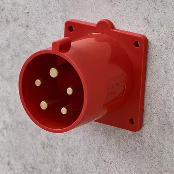 Elektrická zásuvka Přívodka vestavná 32A 5P 400V IP44 6h Mennekes 1409