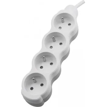 Prodlužovací kabel Prodlužovací přívod 4x2p+Z, 250V, 3x1,5mm, 16A bílá 1,5m, B05-NB4GU1M