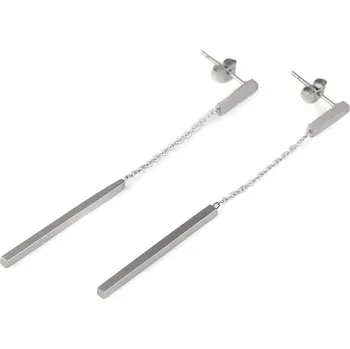 Náušnice Náušnice s řetízkem z nerezové oceli Varianta: 1 stříbrná, Balení: 1 pár