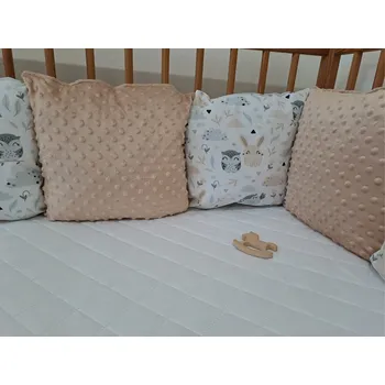 mantinel do postýlky Pro útulný domov Mantinel do postýlky polštářkový Zajíček a sova mantinel: polštářky 5 ks