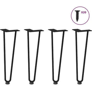 Konferenční stolek OMAXI Nohy na konferenční stolek ve tvaru vlásenky 4 ks černé 42 cm masivní ocel 955853