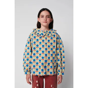 Dívčí košile Dětská bavlněná košile Bobo Choses Geometric Scacs 225AC054 vícebarevná MLC, vel. 111/122