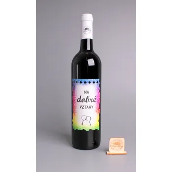 Víno Víno s etiketou - Na dobré vztahy víno: Cabernet Moravia - červené suché