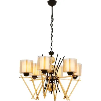 Lustr na řetězu VARANA 6xE27/40W/230V černá/zlatá