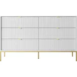 Komoda Nova 154 cm se zásuvkami bílá/zlatá