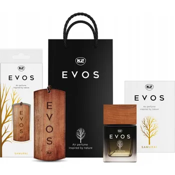 Vůně do auta K2 EVOS SAMURAI osvěžovač vzduchu do auta + flakon 50ml + dárková taška DÁREK PARFÉM DO AUTA