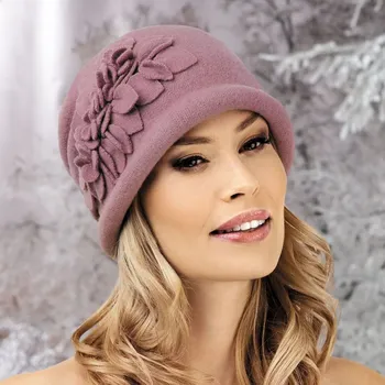 Čepice KRUMLOVANKA Dámský zimní čepice W-0055/628 starorůžová