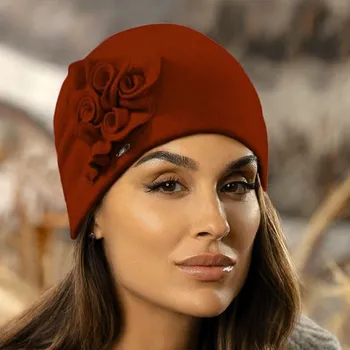 Čepice KRUMLOVANKA Dámská zimní čepice W-0019/144 vínová