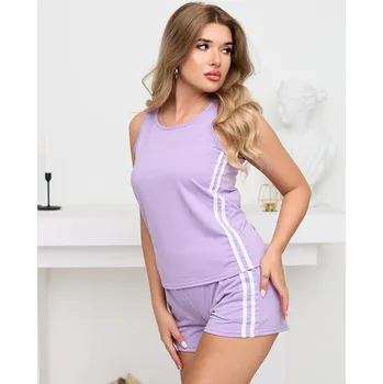 Resti Women's purple sports tracksuit set with stripes - Clothing Resti bílá | fialová 3401768