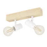 Bodové svítidlo BALKEN/2 E27 HOLZ/WEISS 'TOWNSHEND 3', dřevo, ocel hnědá, bílá, 99483